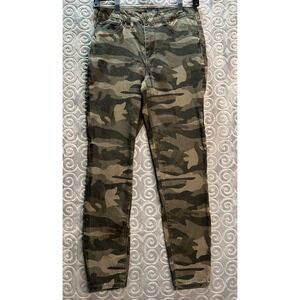 Ci‎ Sono Camouflage Denim Pants Size 5/27 The Basics Collection Camo Green